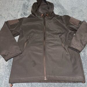 ••• SOLD ••• 3Swords Soft Shell Hooded Tactical Military Jacket in Gray Large